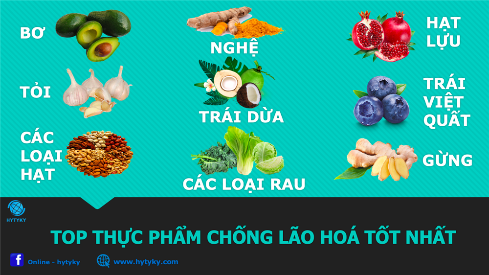 TOP THỰC PHẨM CHỐNG LÃO HOÁ TỐT NHẤT