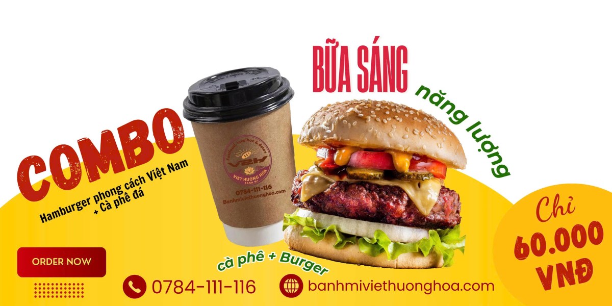 Hamburger phong cách Việt Nam + Cà phê đá