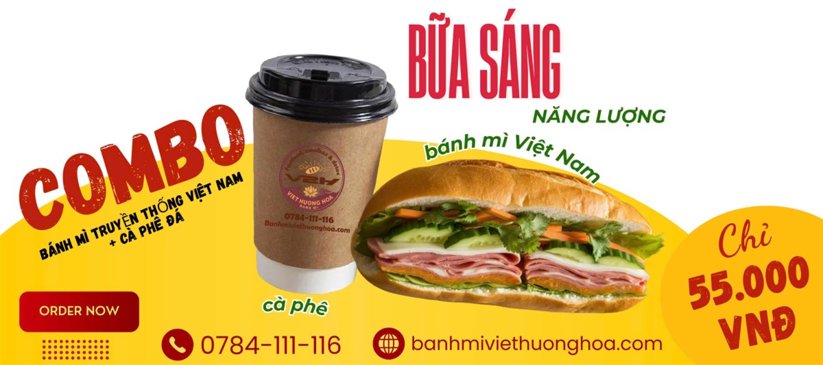 Bánh mì truyền thống Việt Nam + Cà phê đá